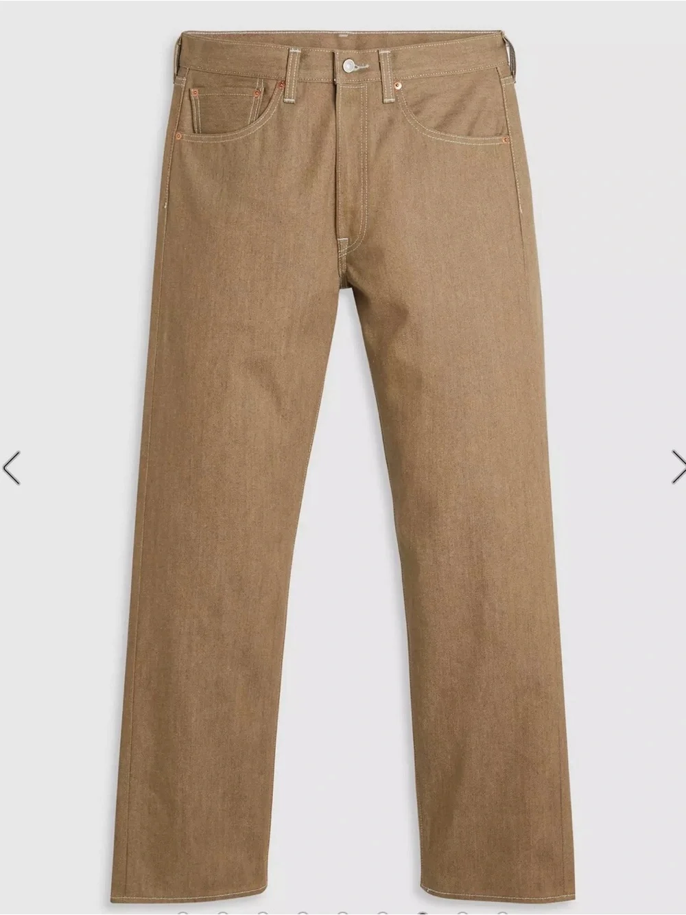Levi’s 501 men’s 42/32 button fly original fit denim jeans, beige color (new)